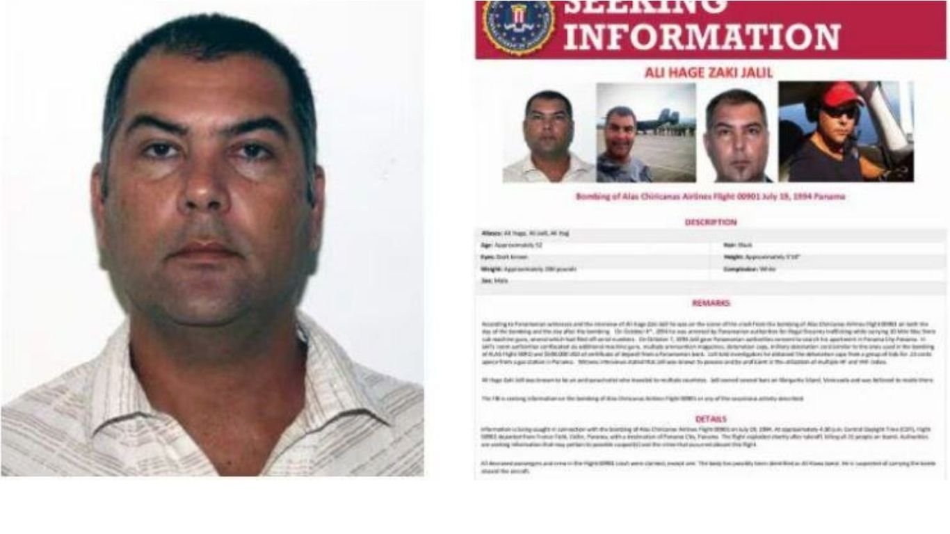 Ali Zaki Hage Jalil, fue capturado el 6 de noviembre de 2025 en Isla de Margarita, Venezuela tras su vinculación al atentado terrorista contra el vuelo 901 de Alas Chiricanas en 1994, que dejó 21 muertos. | Foto: Redes Sociales