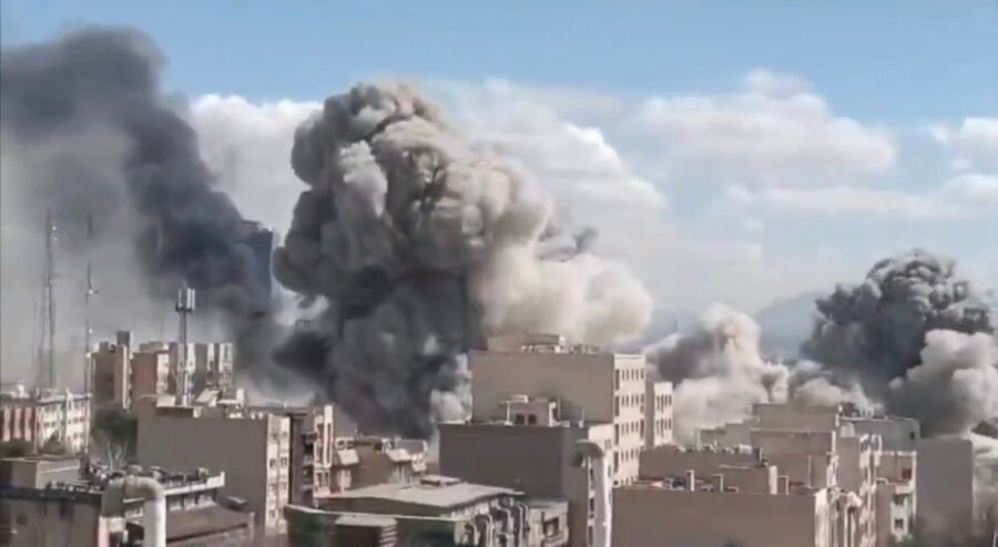 Bombardeos sobre la ciudad de Teherán, Irán. Foto: Redes Sociales